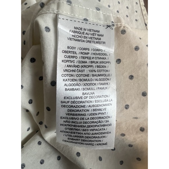 LRL Lauren Ralph Lauren Womens Sz M Cotton Button Up Long Sleeve Shirt Polka Dot - Picture 6 of 9